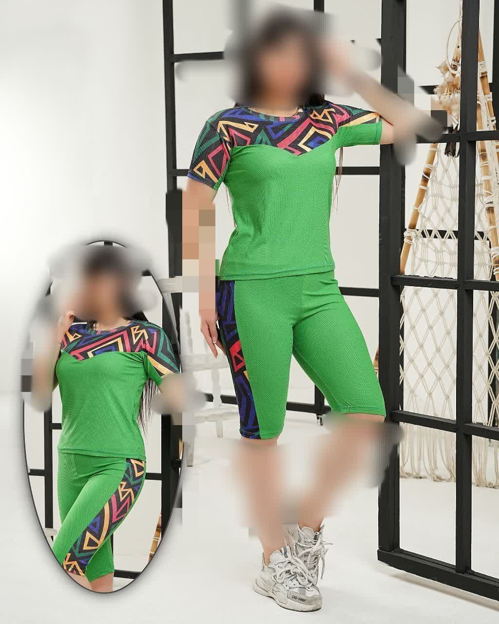ست تیشرت شلوارک باشگاهی و راحتی زنانه